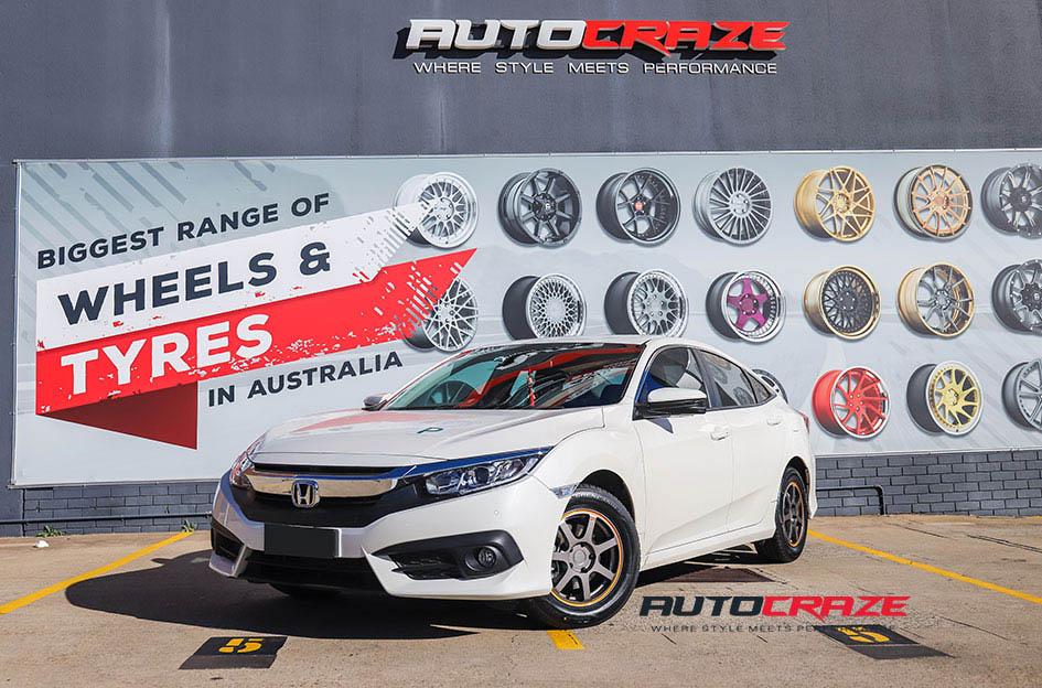 HONDA CIVIC MR132 MATTE GREY ORANGE STRIPE